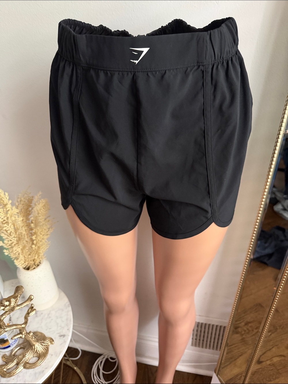 Gymshark Black Women's Running Shorts with Curved Hem - Picture 1 of 5